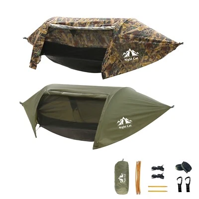 Outdoor Camping Hängematte mit Moskitonetz und Regenfliege Hammock 1 Personen