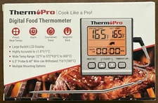 Therm Pro Digital Food Thermometer model TP-16Open Box Unused Battery 6.5” Probe