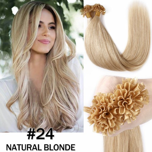 Fusion Pre Bonded Keratin Nail U-Tips Real Remy Human Hair Extensions U Tip Glue - Picture 25 of 29