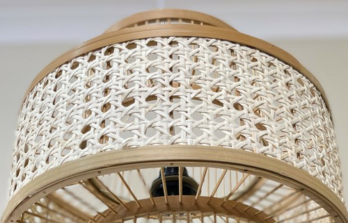 Wicker Style Rattan Lampshade Chandelier Hanging Light Shades Pendant Light - Picture 8 of 14