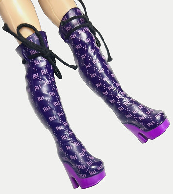 Rainbow High Emi Vanda Doll Outfit Shoes Tall RH Logo Purple Over The Knee Boots