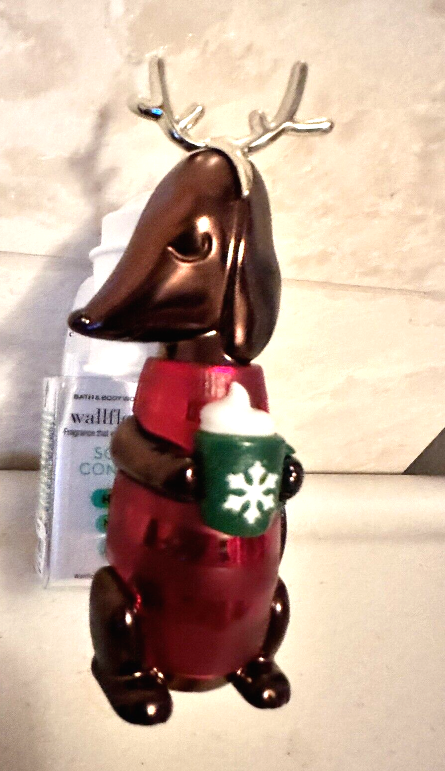 Bath & Body Works CHRISTMAS Dog With Reindeer Ears Wallflower Scent Control MAR-image