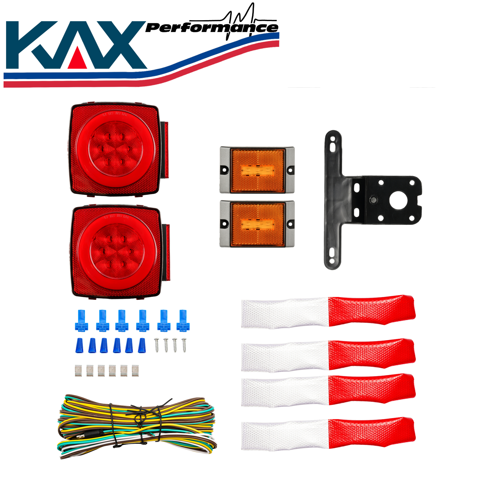 LED Submersible Square Light Kit for Trailers Boats Marine Under Tail Brake