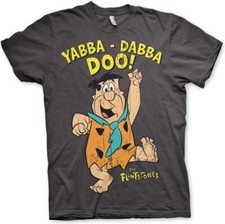 Image of The Flintstones Yabba-Dabba-Doo T-Shirt Dark-Grey