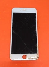 ⭐️⭐️⭐️⭐️⭐️ **For Parts** Apple iPhone 6s Plus White Cracked LCD Screen Display