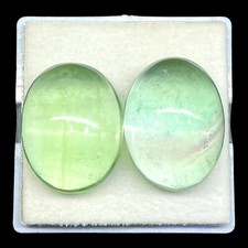 2 Pcs Natural Fluorite 28.2-28.8mm Huge Untreated Loose Cabochon Gemstones