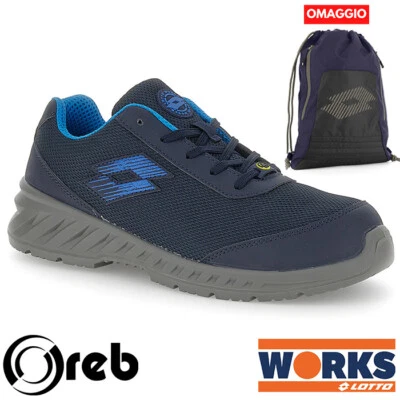 LOTTO WORKS Scarpe antinfortunistiche Lotto First 700 S1PL SR FO ESD Blu 221233B86 +Zaino