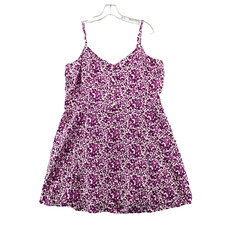 Gap Mini Dress Women XL Fuchsia Floral Fairy Y2k Boho Garden Summer Dainty Beach