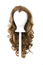 25" Curly Layered Cut with Widow's Peak no Bangs Cinnamon and Nutmeg Wig NEW