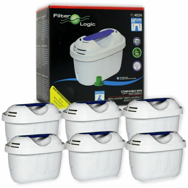 FilterLogic FL402 Water Filter Cartridges for Brita Maxtra - 6 Pack