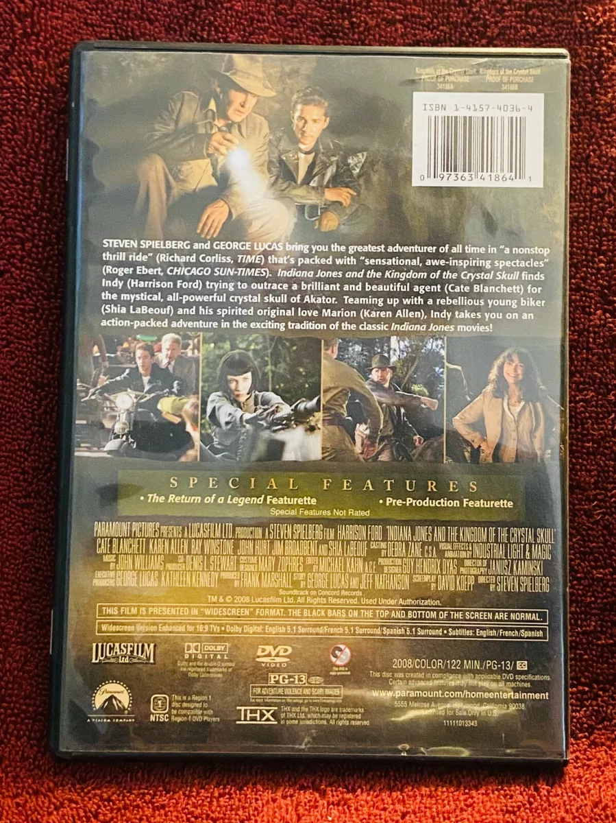 DVD - Indiana Jones and the Kingdom of the Crystal Skull (2008)