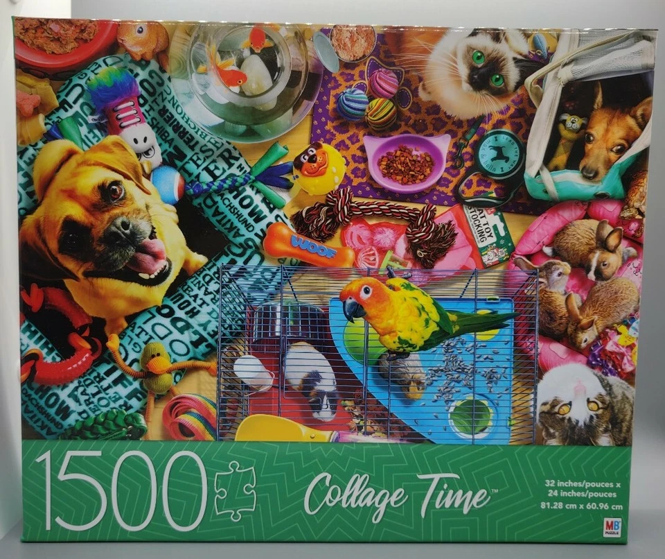 NEW SEALED MB JIGSAW PUZZLE 1500 PIECES COLLAGE TIME *2 Puzzles in All See Pics* - Image 3 of 4