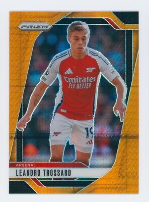 2024-25 Leandro Trossard Panini Prizm Orange Prism Refractor Arsenal Card SP
