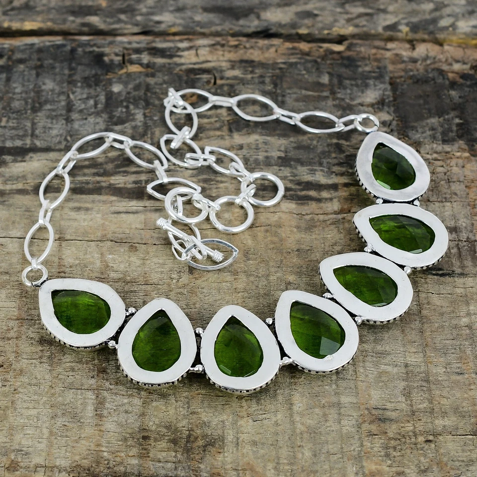 Peridot Gemstone Handmade 925 Sterling Silver August Birthstone Necklace - Image 4 of 4