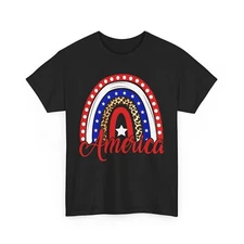 4th of July Shirt, America Rainbow USA Flag Shirt, 4th of July Celebration Shirt