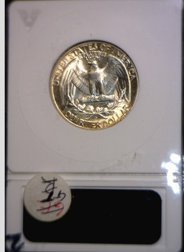 1946d/s ANACS MS63 OMM 1 Washington Quarter Silver ERROR Over Mint Mk CH BU Coin - Picture 3 of 6