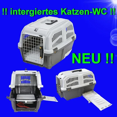 NOBBY !! NEU !!🐱 TRANSPORTBOX MIT KATZEN-WC 🐱 Haubentoilette Zubehör Katzentoilette