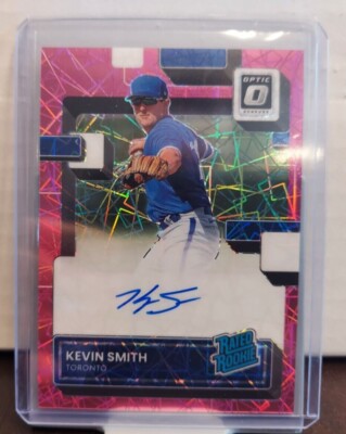 Kevin Smith 2022 Donruss Optic Rated Rookie Pink Velocity Auto /49 Blue Jays