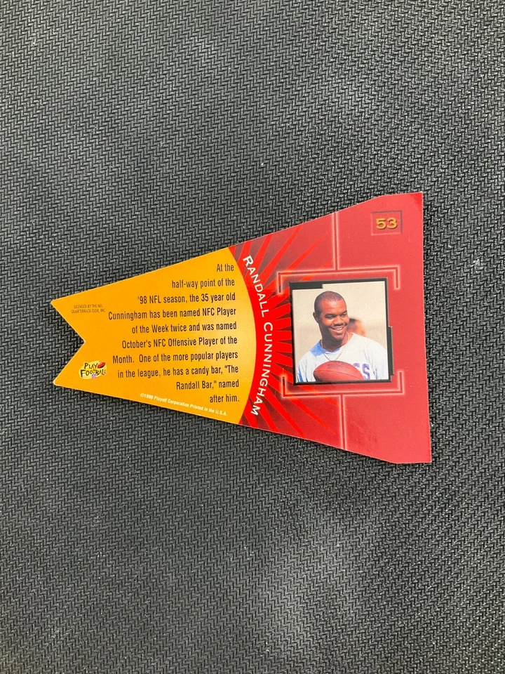 1998 Playoff Contenders #53 Randall Cunningham Pennants Green Die-Cut Vikings - Image 2 of 2