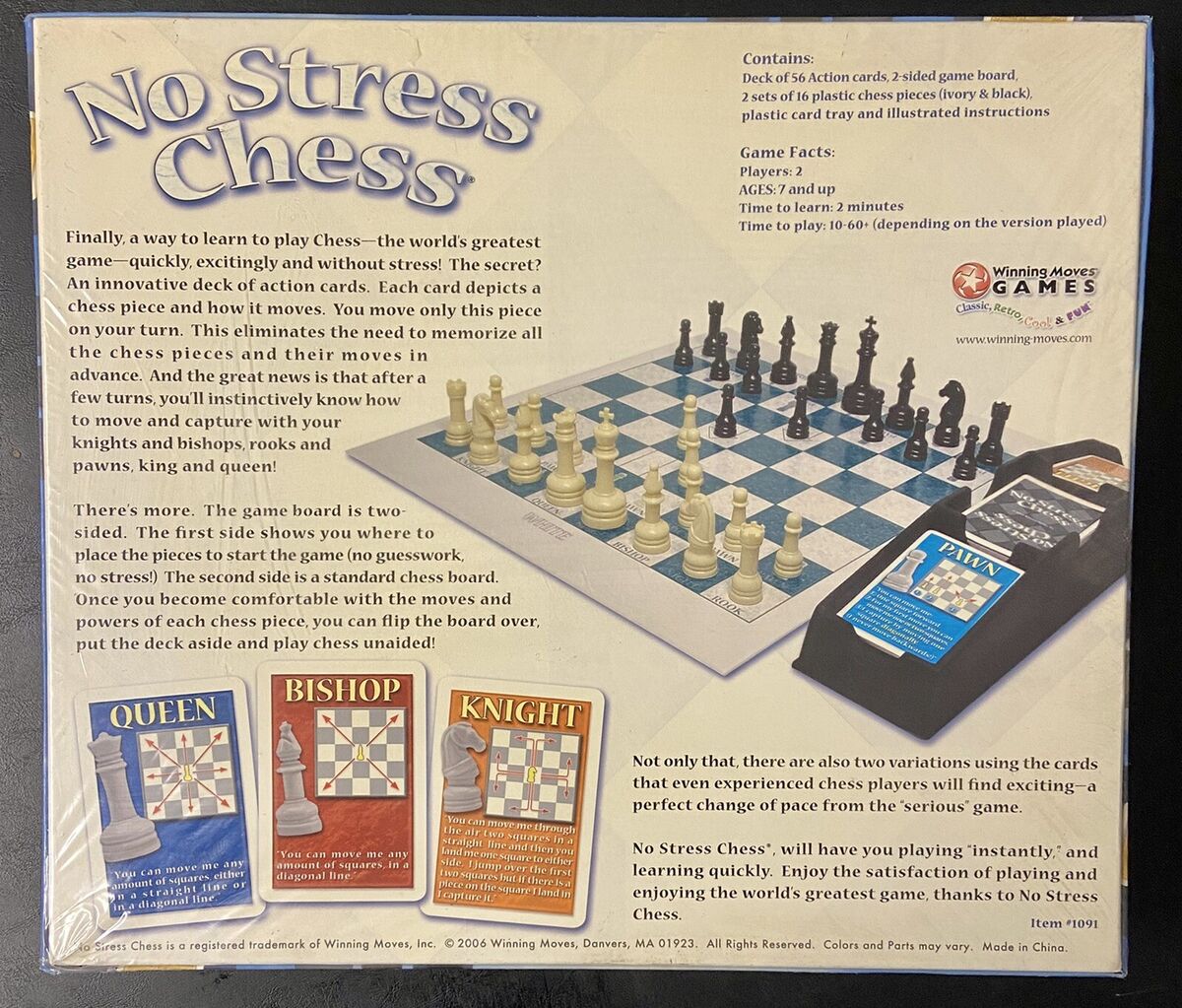 No Stress Chess Board Game Easy Learn Chess Game Age 7+ New and Factory  Sealed