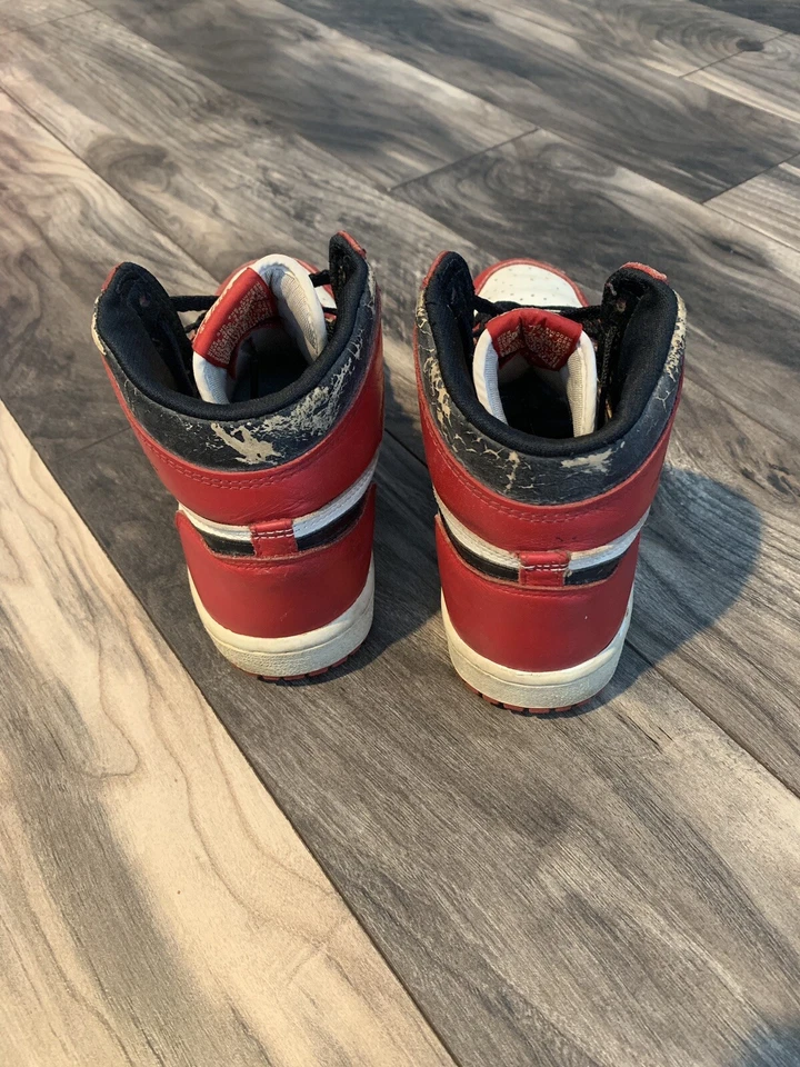 Air Jordan Retro 1 I Chicago Bred Royal OG 1985 muestra original último baile 1994 Foto 3 de 4