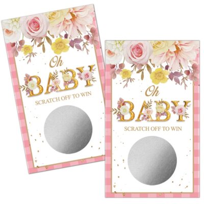 50 Pack Summer Flower Plants Bridal Shower Scratch Off Game Cards for Country...