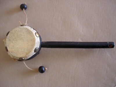 Vintage Handheld Spinning Monkey / Spirit Drum.