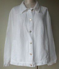 Flax Linen Denim Jacket Xl & 1g Nwt White Denim