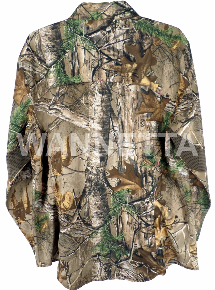 Women's Button Up Long Sleeve Polyester Vented Wicking RealTree Xtra Camo Shirt - Image 2 of 4