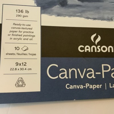 Canva-Paper 136lb 9 X 12 Ready To Use With Oils Or Acrylic.