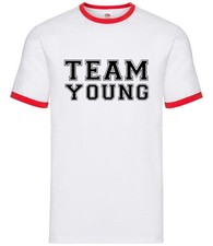 Team Young - Mens Ringer - Singer Song Love Fan Messy Concert Gig Light