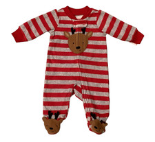Carter's Just One You  Boys Pajamas Sz 3 Months Footed 2-Way Zipper Fleece NWT