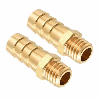 Kozelo Pack of 2 Brass Hose Barb Fittings 12mm Hose Barb to M12x1.75 Male Fit...