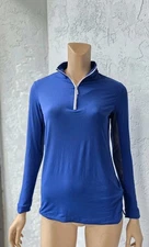 The Tailored Sportsman IceFil 1/4 Zip Blue Sun Shirt Equestrian Women's Small