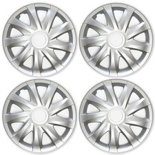 Lot de 4x Enjoliveurs DRACO Argentés Universel Voiture Pour Peugeot 14’’ Pouces