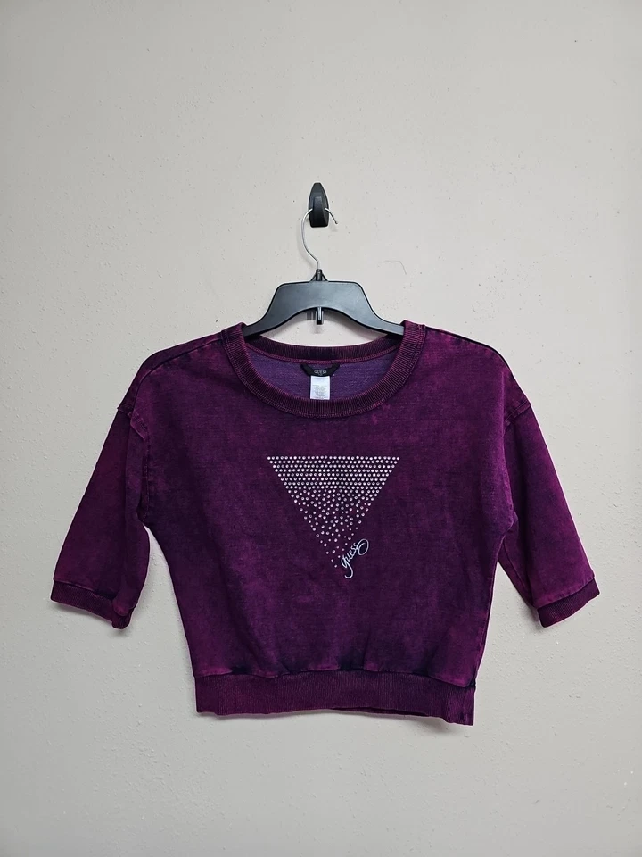 Blusa Top para Niña GUESS Manga Corta Cuello Redondo Color Rosa Mezcla de Algodón.Talla XL Foto 3 de 4