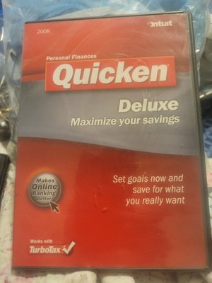 Intuit Quicken Deluxe 2008 For Windows '00/'03/XP/Vista NOT for Win 10/11