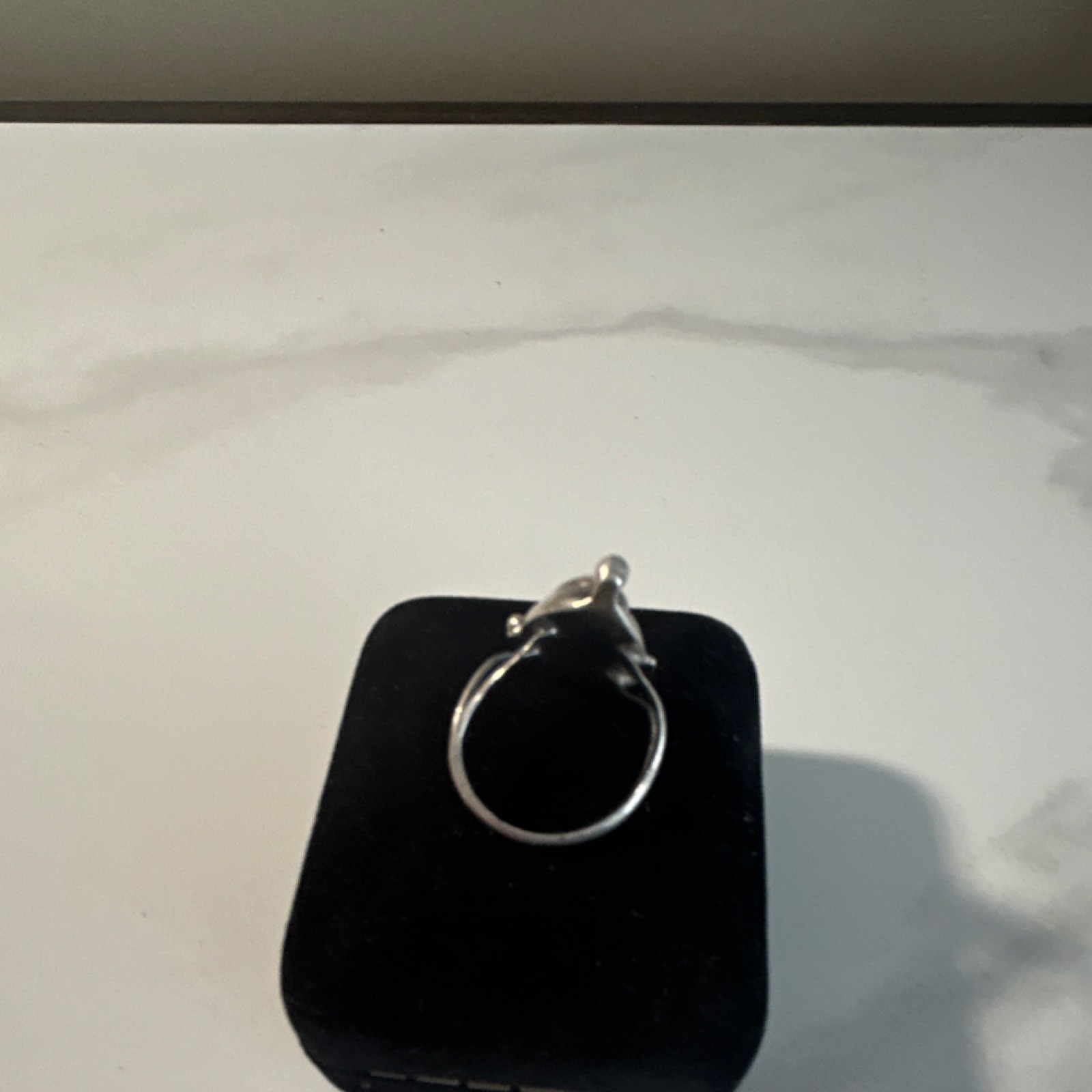 Silver Tone Abstract Statement Ring with White Ov… - image 8