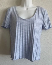 H&M Ribbed  Scoop Neck T Shirt Size XL NWT