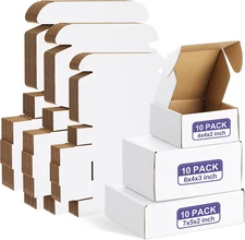 30 Pack Small Shipping Boxes Assorted Sizes, 4X4X2, 6X4X3, 7X5X2-10 PCS Each Sma