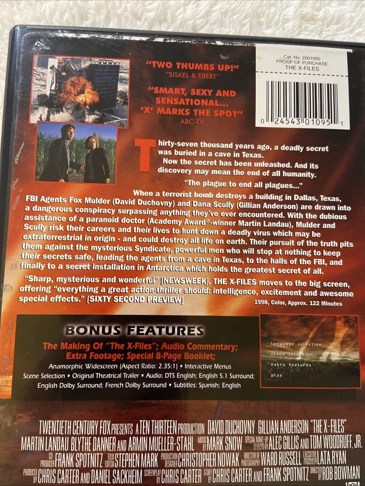 The X-Files Fight the Future DVD Enhanced Widescreen Booklet 2001 Sci Fi - Image 4 of 4