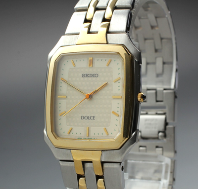 Vintage [Near MINT] SEIKO Dolce 8J41-5020 Gold Tank Quartz Mens