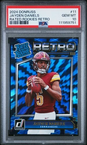 Jayden Daniels 2024 Panini Donruss RC Rated Rookies Retro SP PSA 10 #11