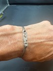 Vintage Leonore Doskow Sterling Silver Cuff Bracelet Cutout Initial MLG — photo 4