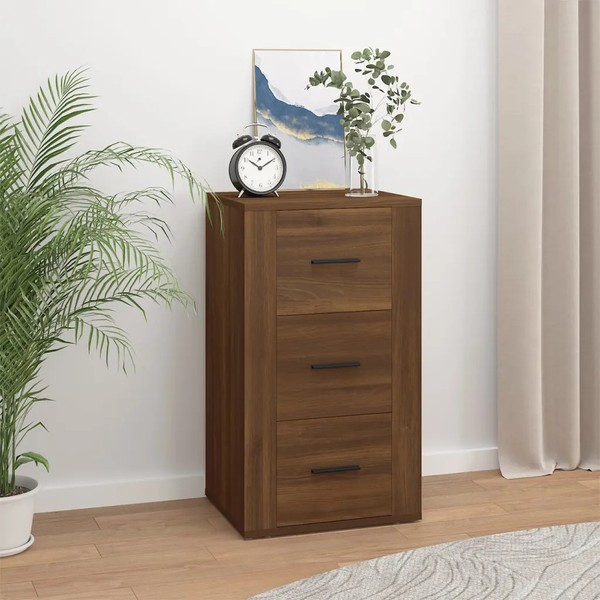Sideboard Kommode Anrichte Braun Eichenoptik 40X33X70 Cm Holzwerkstoff-image