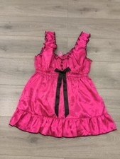 BNWOT Vintage La Senza Lola & Coco Pink Satin Mini Dress Size Large