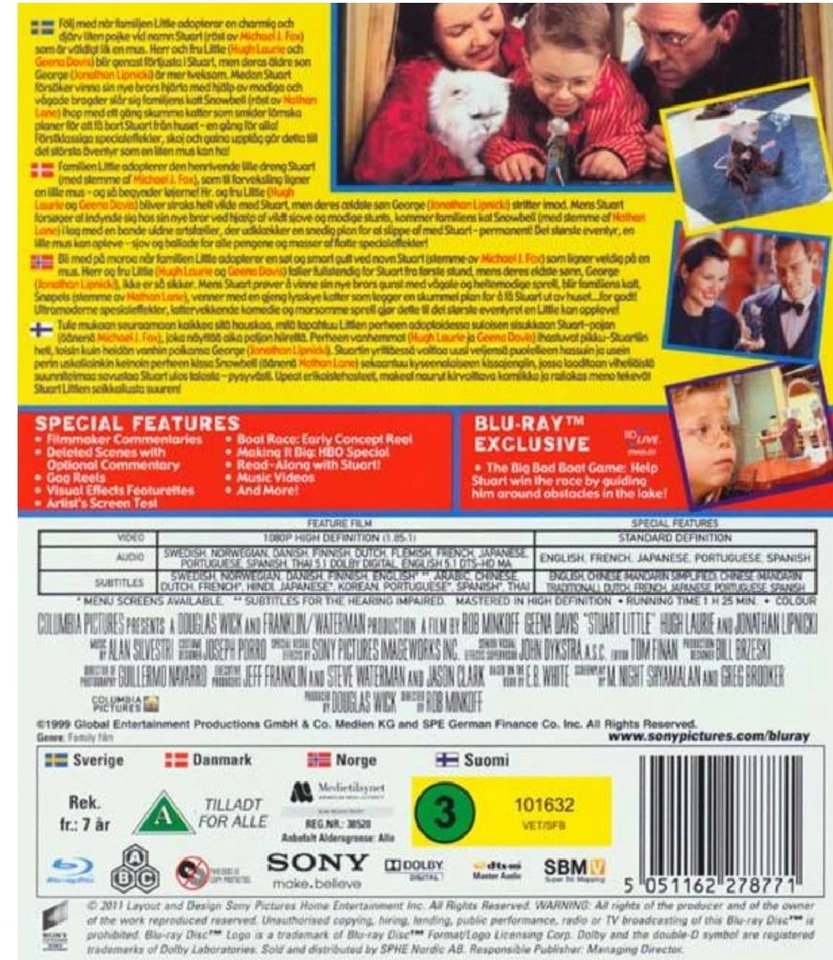 Stuart Little (1999) Blu-Ray BRAND NEW (USA Compatible) Foto 2 de 2