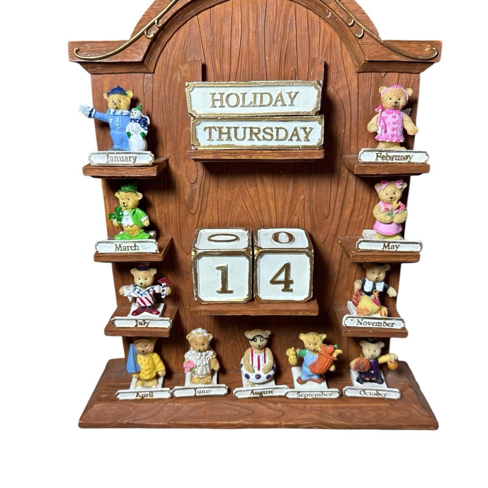 Avon Perpetual Calendar w/ Teddy Bears-INCOMPLETE-Holiday Month Week