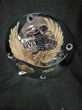 Harley XL Sportster 94-03 Derby Cover Coperchio Frizione "LIVE TO RIDE" 4 Fori