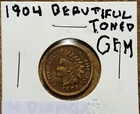 BEAUTIFULLY TONED  1904 INDIAN HEAD CENT / PENNY. SHARP LIBERTY , MUST SEE !